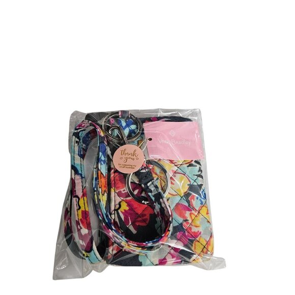 Vera Bradley NWT Wristlet Floral‎ ID Card Holder Lanyard Multicolor Zip Pouch - Picture 7 of 7
